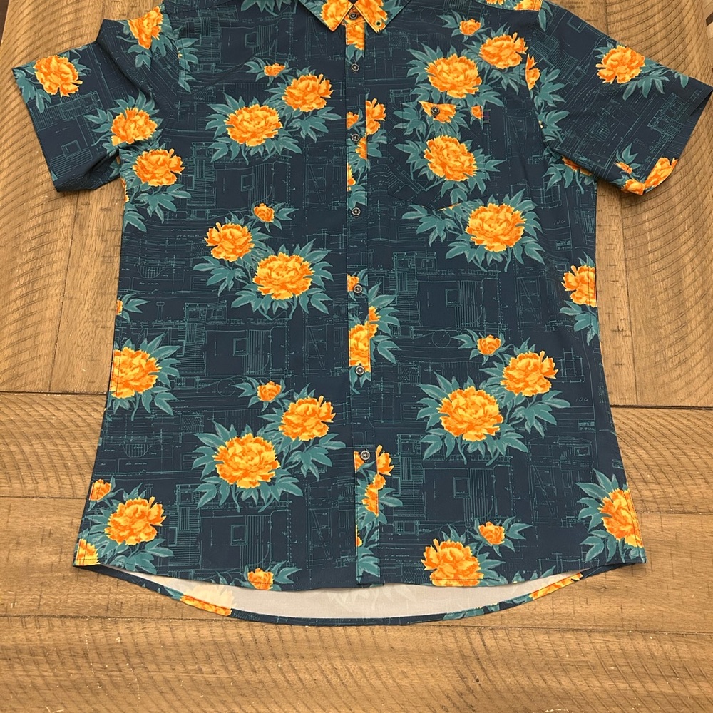 William Murray Golf Blue and Orange Casual Shirt